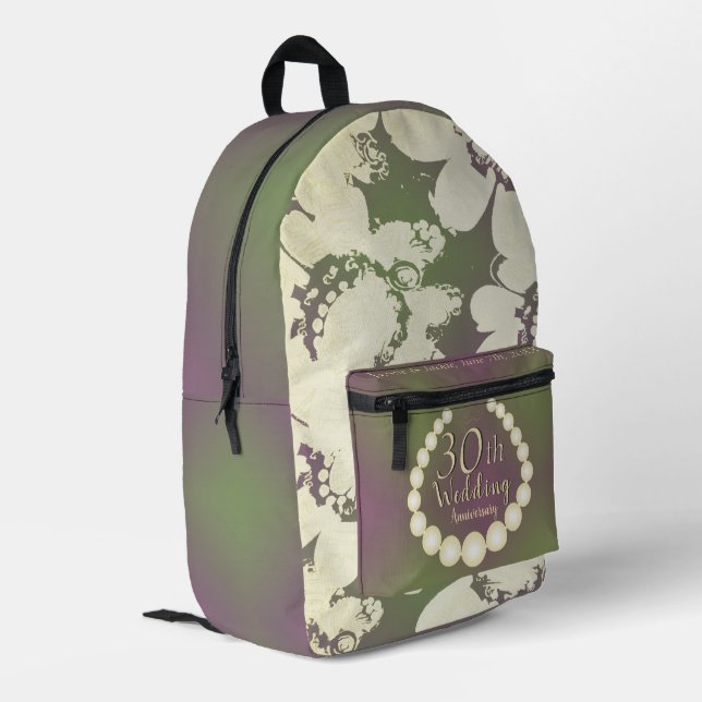 30./12. Pearl-Jubiläum Print Cut Sew Bag Bedruckter Rucksack (Rückseitige Ecke links)