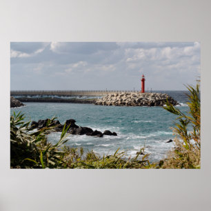 30×20 Jeju-do Südkorea Leuchtturm Foto Druck Poster