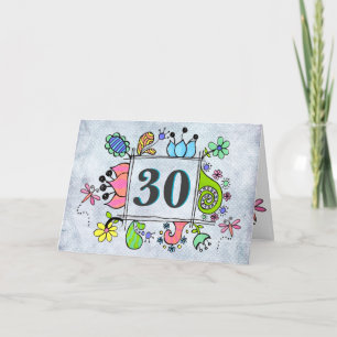 30 30. Geburtstagsfeier Eigengedruckt Karte