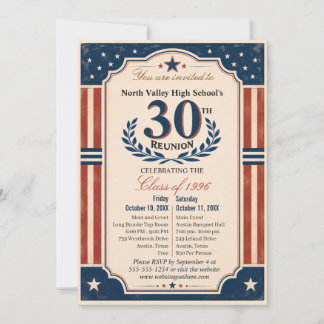 30. Abiturklassentreffen Americana Rot Weiß Einladung