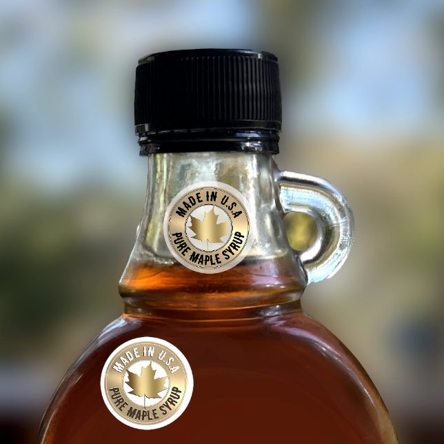 (30) Ahornsirup Gold aus USA Ahornsirup 7/8" Aufkleber (Von Creator hochgeladen)