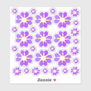 30 Aufkleber für Lila Blume