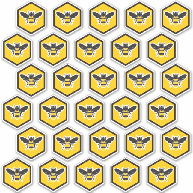 30 Bienenlogos Beschriftungsschild mit benutzerdef Aufkleber (Vorderseite)