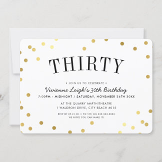 30. BIRTHDAY PARTY Stilvolle Goldfische Konfetti F Einladung