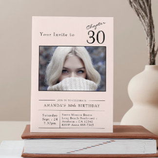 30 Blush Pink 30. Geburtstag Party Foto Einladung