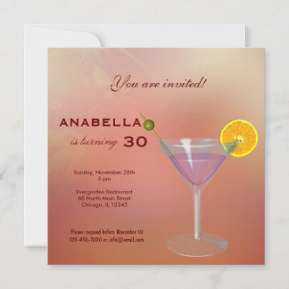 30. Cocktail Geburtstag Einladung
