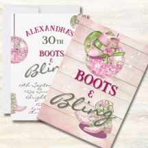 30. Cowgirl Disco Boots Bling Pink Green