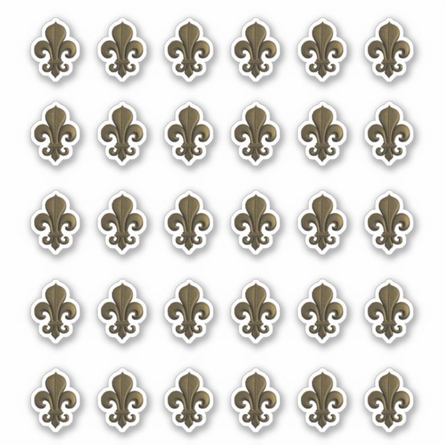 30 Dark Gold Brown Lilie Vintag Französisch Aufkleber (Vorderseite)