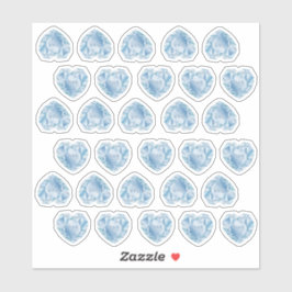 30 Diamond Heart Watercolor Add Monogram Wedding Aufkleber