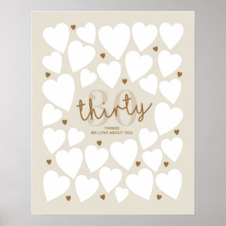 30 Dinge, die wir über Sie Liebe Poster