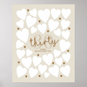 30 Dinge, die wir über Sie Liebe Poster