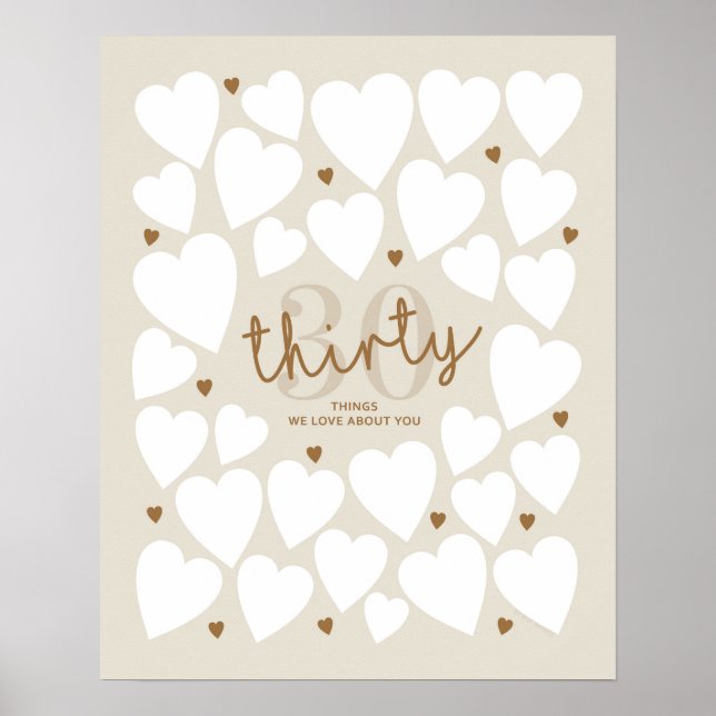 30 Dinge, die wir über Sie Liebe Poster (Vorne)