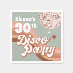 30. Disco Party Retro Geburtstag Napkins Serviette