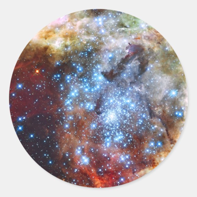 30 Doradus Nebula Star Clusters Runder Aufkleber (Vorderseite)