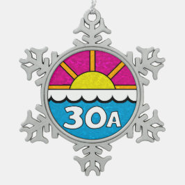 30 eine Smaragdküsten-Küste Florida-Weg-30A, Alys Schneeflocken Zinn-Ornament