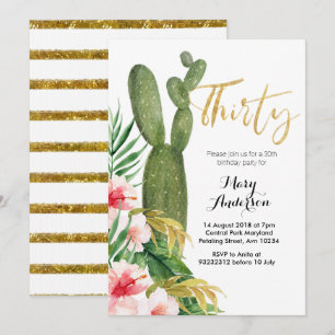 30. Einladungskaktusfiesta des Geburtstags-dreißig Einladung