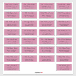 30 einzelne Hochzeitsgast-Adressumschläge  Aufkleber