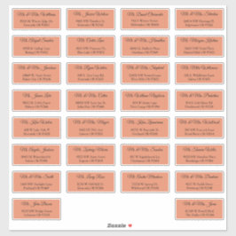 30 einzelne Hochzeitsgast-Adressumschläge Aufkleber