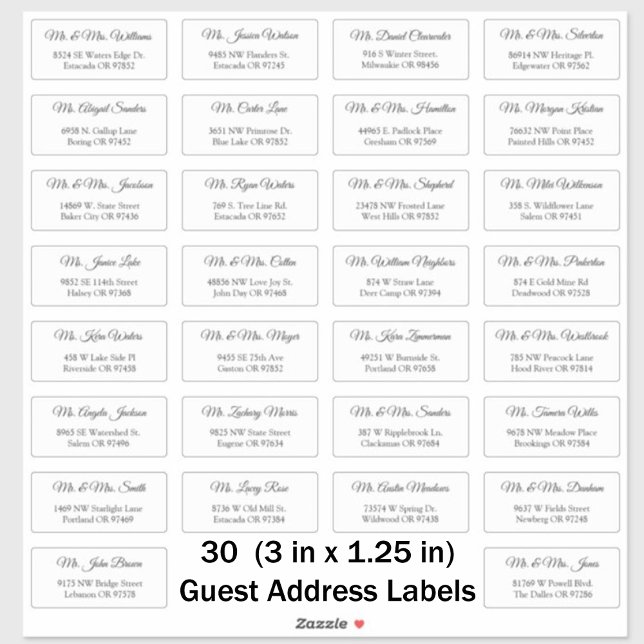 30 Elegant Wedding Guest Address Labels (Von Creator hochgeladen)