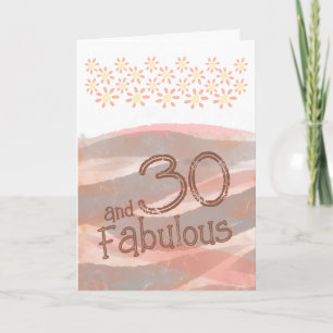 30 & Fabulous Daisy Blume Watercolor Geburtstag Karte