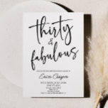 30 & Fabulous Minimal 30. Geburtstag Party Einladung<br><div class="desc">Dies ist eine 30 & Fabulous Minimal Minimalistische Schwarz-weiße 30. Geburtstag Party Einladung!</div>