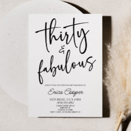 30 & Fabulous Minimal 30. Geburtstag Party Einladung
