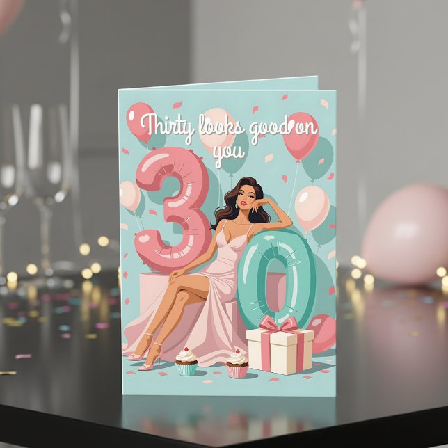 30 & Fabulous Modern Woman 30. Geburtstag Karte (Von Creator hochgeladen)