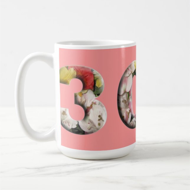 30. Floral Meilenstein Persönliche Umarmung Kaffeetasse (Links)