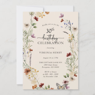 30. florale Geburtstagseinladung Einladung