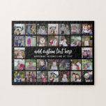 30 Foto Collage Grid - 2 Textfelder - Schwarz-weiß Puzzle<br><div class="desc">Verwenden Sie 30 SQUARE-Fotos, um eine persönliche Foto-Collage zu erstellen. Dieses moderne, saubere Layout umfasst 2 Textblöcke - 1 in einem trendigen Skript und 1 in einem serifenlosen Schriftart zum Hinzufügen eines Familiennamen oder eines Namens. Die Hintergrundfarbe kann im Anpassungsbereich geändert werden. ***Beste Ergebnisse für dieses Multi-Foto-Layout - Ihre Fotos...</div>