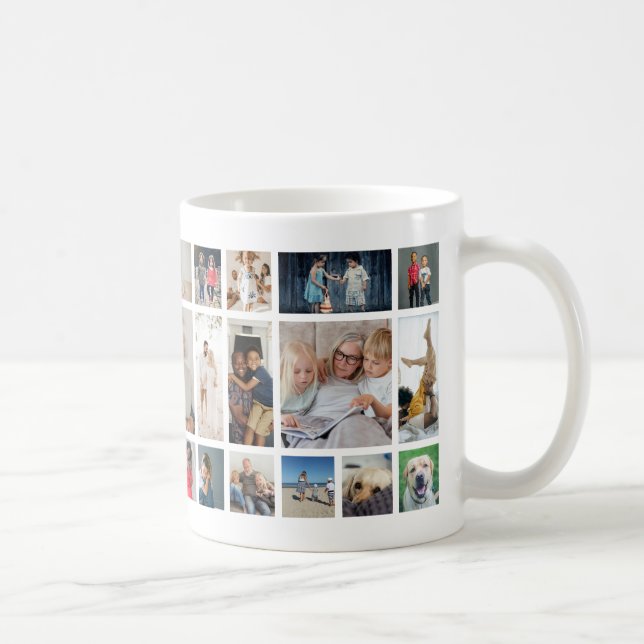 30-Foto-Collage-Vorlage personalisiert Kaffeetasse (Rechts)