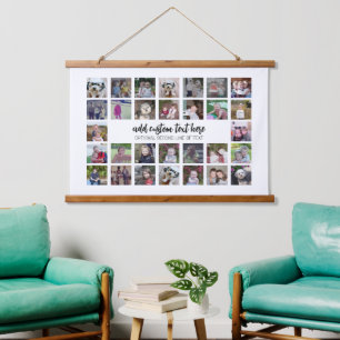 30 Fotocollage Montage und Text - Weiß bearbeiten Wandteppich Mit Holzrahmen