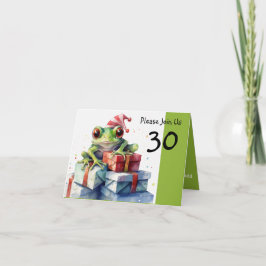 30. Frosch Holiday Birthday gestreifter Hut Einladung