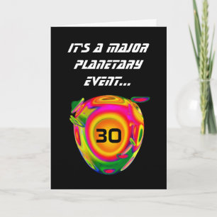 30. Funny Sci Fi Birthday Planet A02 Karte