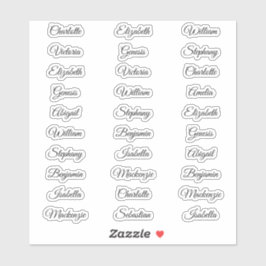 30 Gast Vornamen Calligraphy Elegant Skript Aufkleber