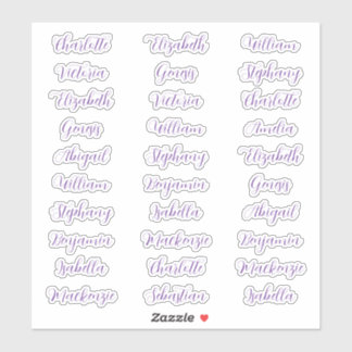 30 Gast Vornamen Typografie elegante Schrift Aufkleber