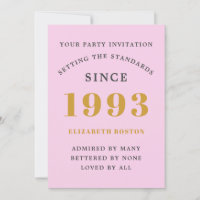 30. Geburtstag 1993 Rosa Graues Jahr für den neuen