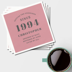 30. Geburtstag 1994 Dusty Pink Serviette