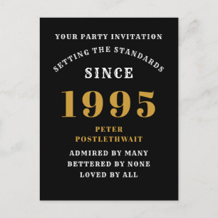 30. Geburtstag 1995 Schwarz Gold Postkarte