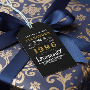 30. Geburtstag 1996 Name Legende Schwarz Gold Geschenkanhänger