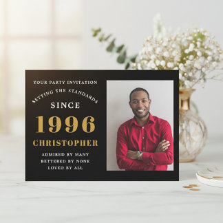 30. Geburtstag 1996 Schwarzes Gold Personalisierte Einladung