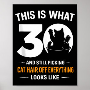 30. Geburtstag 30 Jahre alt Lustiger Katzenliebhab Poster