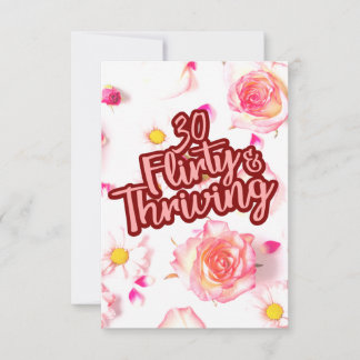 30. Geburtstag 30 Kokett und florierend Spaß rosa Dankeskarte