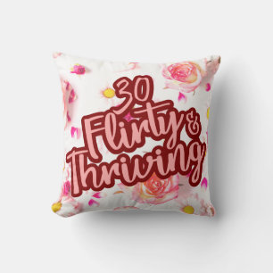 30. Geburtstag 30 Kokett und florierend Spaß rosa Kissen