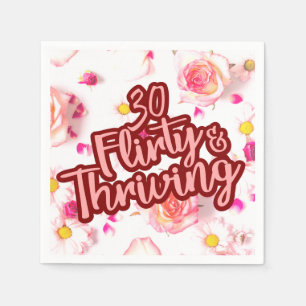 30. Geburtstag 30 Kokett und florierend Spaß rosa Serviette