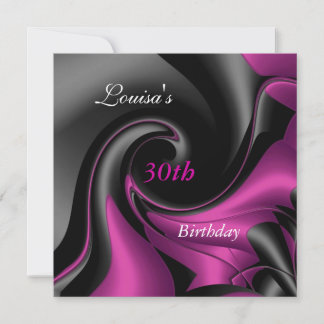 30. Geburtstag Abstrakt Black Plum Lila Einladung