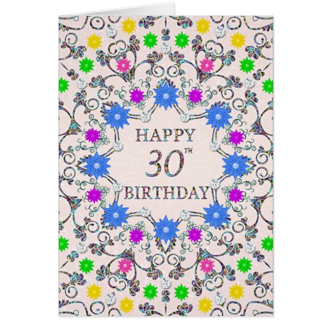 30. Geburtstag Abstrakte Blume (Vorne)