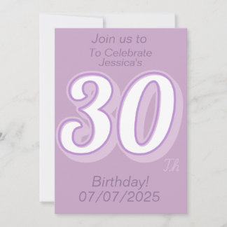 30. Geburtstag Anpassbare Party Einladung