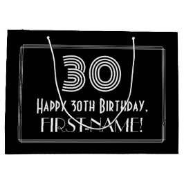 30. Geburtstag — Art Deco Inspiriert Look "30" & N Große Geschenktüte