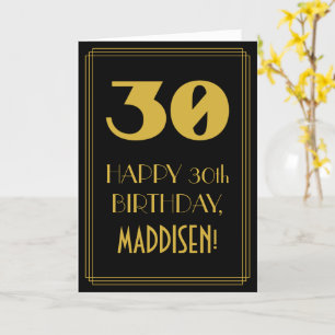 30. Geburtstag ~ Art Deco Inspiriert Look "30" & N Karte